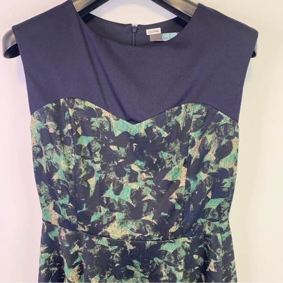 Eva Franco Sweetheart Neckline Floral Drop Waist Mini Dress Size Large - Picture 5 of 14